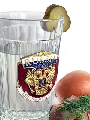 Граненый стакан «Россия», – подарочный эксклюзив в патриотическом дизайне №114