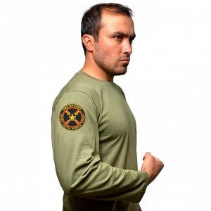 Мужская оливковая футболка с длинным рукавом с термонаклейкой &quot;ЧВК Вагнер&quot;, - Кровь. Честь. Родина. Отвага&quot;