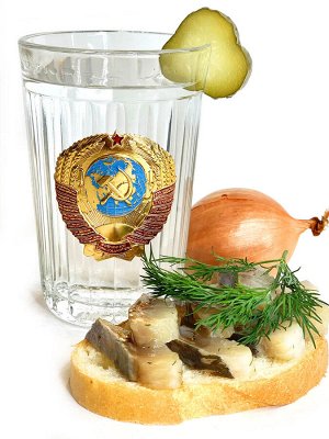 Граненый стакан с гербом СССР, – подарок с особым смыслом для тех, кто помнит Советский Союз №87