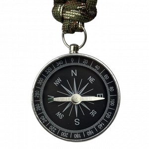 Походный компас на брелке с термометром и карабином, - Многофункциональный брелок с компасом и термометром для подвешивания на карабин. Темляк связан из прочного паракорда, который в экстренной ситуац