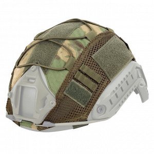 Кавер на шлем (защитный камуфляж), - Изготовлен из очень прочной ткани Cordura 800D. По бокам - сетчатый материал. Вес - всего 90 г, размеры - 330 х 245 мм. На куполе шлема чехол фиксируется винтами п