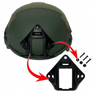 Кронштейн для оптики на шлем (черный), - Изготовлен из прочного алюминиевого сплава и надежно держит закрепленный прибор даже при активном и быстром передвижении по сложной пересеченной местности или