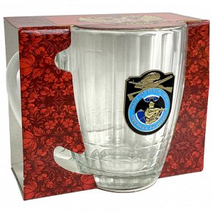 Классическая кружка для пива «Военная разведка», - авторский декор из металла, подарочная упаковка