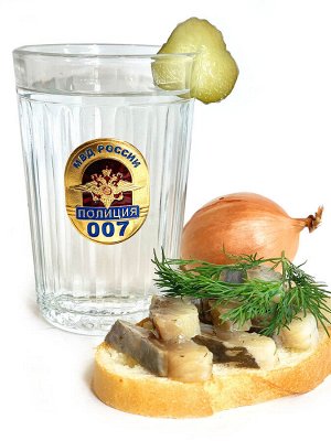 Классический граненый стакан «Полиция», – оригинальное подарочное решение – советская классика с современным жетоном