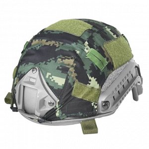 Тактический нашлемный чехол (Digital Jungle)*, - Защитный чехол для шлема современных типов. Предназначен для предотвращения царапин и других механических повреждений купола шлема. Чехол позволяет зам
