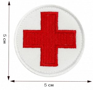 Медицинский шеврон "Красный крест", - на липучке, 5x5 см №32