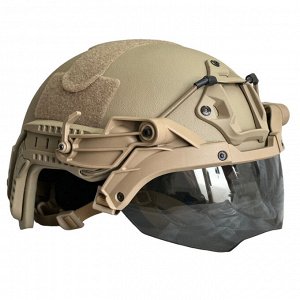 Откидные флип-очки для тактического шлема (песок) с кронштейном, - Отлично подходят к тактическому шлему, устраняя любые зазоры или дискомфорт, которые могут возникнуть при попытке носить отдельные оч