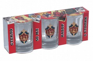 Подарочные стопки «КГБ», – набор 3 в 1: эффектный подарок, украшение стола и предмет коллекции