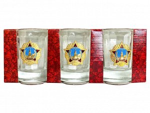 Подарочные стопки «Орден Победы», – статусный мужской подарок, декорированный высшим военным орденом СССР
