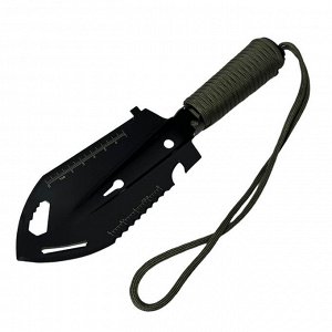 Универсальная саперная лопатка (черная), - удобный и компактный инструмент, включающий в себя: лопату, пилу, гвоздодер, шестигранные ключи, угловую отвертку, открывашку, нож для снятия кожуры, паракор