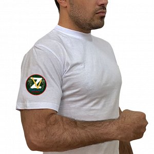 Белая футболка Z V в поддержку наших, - с терморансфером на рукаве (тр. 57)