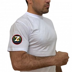 Белая футболка Z V с авторским трансфером на рукаве, (тр. 51)