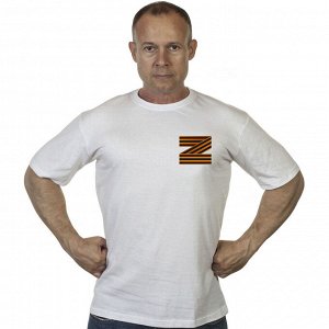 Белая футболка с символом Z, (тр. №66)