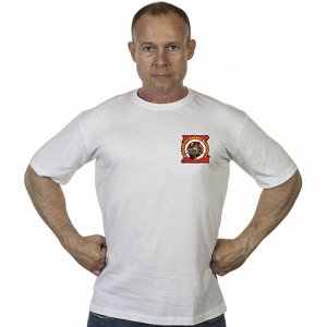 Белая футболка с термопринтом "Отважные Zадачу Vыполнят", (тр. №84)