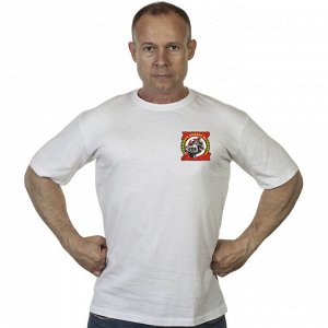 Белая футболка с термотрансфером "Отважные Zадачу Vыполнят", (тр. №81)