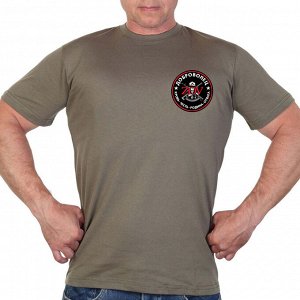 Мужская хлопковая футболка с термотрансфером "Доброволец ZOV, - Кровь. Честь. Родина. Отвага"