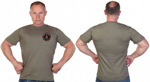 Мужская хлопковая футболка с термотрансфером "Доброволец ZOV, - Кровь. Честь. Родина. Отвага"