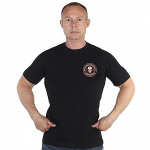 Мужская черная футболка с термоаппликацией "Доброволец, - Ничего личного, просто бизнес"