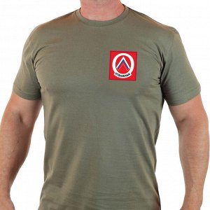Оливковая футболка "Отважные", с термотрансфером (тр. 87)