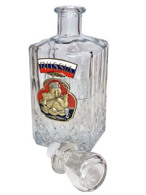 Подарочный набор «Russia» для спиртных напитков, – граненый графин и 6 стильных стопок в едином патриотическом дизайне  (Цвет упаковки может отличаться, подробности уточняйте у менеджера.) №40