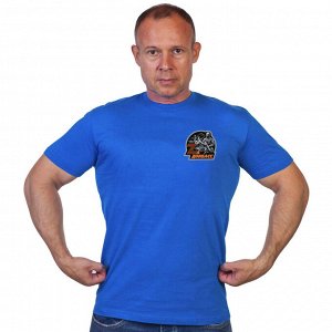 Васильковая футболка с термопереводкой "Zа Донбасс", (тр. №76)