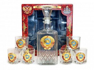 Подарочный набор для алкоголя для патриотов СССР, – ностальгический подарок и эффектная подача спиртного (Цвет упаковки может отличаться, подробности уточняйте у менеджера.)