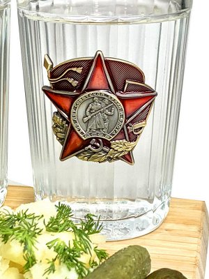 Подарочный набор стаканов «Красная Армия», – граненое трио для мужских разговоров в душевнои? компании