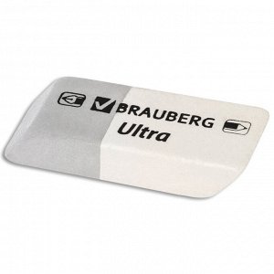 Ластик BRAUBERG "Ultra", 41х14х8мм, серо-белый, натуральный каучук, 228703