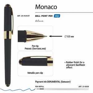 Ручка шариковая BRUNO VISCONTI Monaco, черный корпус, узел 0,5мм, линия 0,3мм, синяя, 20-0125/01