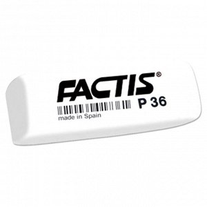 Ластик FACTIS P 36 (Испания), 56х20х9мм, белый, прямоугольный, скошенный, CPFP36B