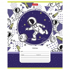 Тетрадь 12 листов, КЛЕТКА, HATBER, обложка картон, Астронавт, 12Т5В1