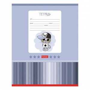 Тетрадь 12 листов, ЛИНИЯ, HATBER КОСАЯ, обложка картон, Мультяшки, 12Т5В6