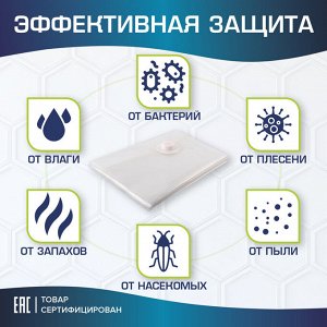 Вакуумный пакет с клапаном для хранения вещей 50х60см, КОМПЛЕКТ 3шт, LAIMA HOME, 607783