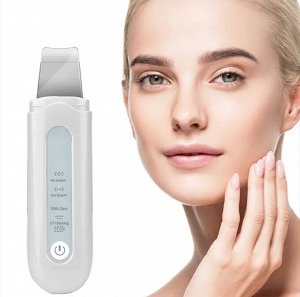 Аппарат для ультразвуковой чистки лица Ultrasonic ION / Ульразвуковая лопатка для чистки лица / Скрабер ультразвуковой