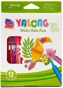 Фломастеры 12цв Yalong Parrot круглые вентилируемые смываемые YL875125-12