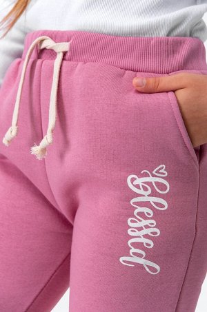 Теплые брюки из футера трехнитки с начесом для девочки Bonito