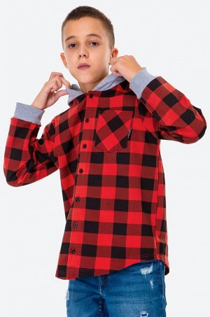 Рубашка с капюшоном для мальчика из футера двухнитки