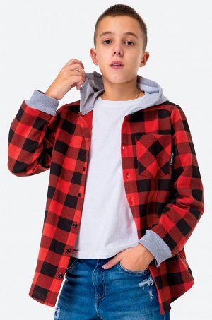 Рубашка с капюшоном для мальчика из футера двухнитки