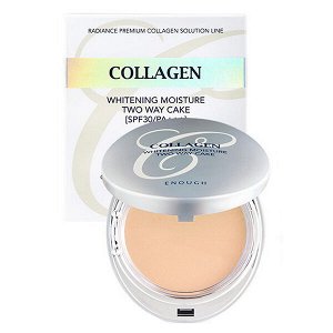 Осветляющая пудра со сменным блоком Enough Collagen Whitening Moisture Two Way Cake SPF30 PA+++ (№13 - Светлый беж), 13г+13г