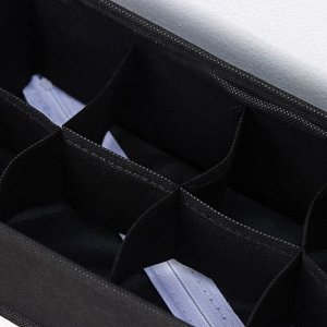 Органайзер для хранения белья «Смарт», 8 отделений, 28,5×13,5×10 см, цвет чёрный