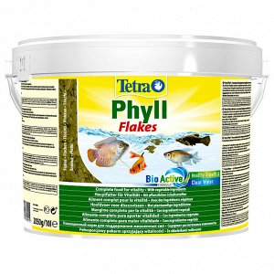 TetraPhyll корм для всех видов рыб растительные хлопья 10 л (ведро)