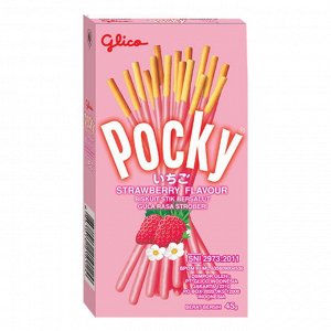 Бисквитные палочки  в глазури  со вкусом клубники Pocky Strawberry, 21 гр