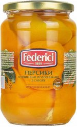 Персики очищенные половинками в сиропе, ст/б, 720 мл, ТМ &quot;Федеричи&quot; (Греция)