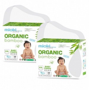 Подгузники-трусики Organic bamboo MIOKI/MARABU, размер XXL (15+кг),34 шт 2 пачки