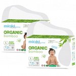 Подгузники-трусики  Organic bamboo MIOKI/MARABU, размер L (9-14кг),42 шт 2 пачки