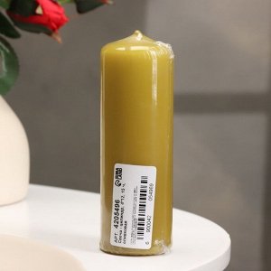 Свеча - цилиндр, 4?12 см, 15 ч, оливковая
