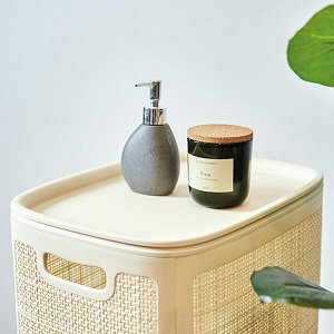 Новый бренд Корзина для белья плетёная «Лён» 100л (430×321×800мм),сборная, СЛОНОВАЯ КОСТЬ