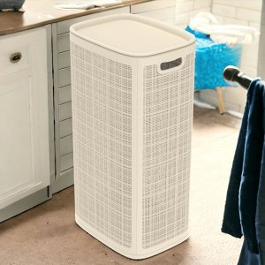Новый бренд Корзина для белья плетёная «Лён» 100л (430×321×800мм),сборная, СЛОНОВАЯ КОСТЬ