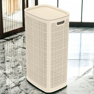 Новый бренд Корзина для белья плетёная «Лён» 100л (430×321×800мм),сборная, СЛОНОВАЯ КОСТЬ