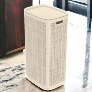 Новый бренд Корзина для белья плетёная «Лён» 100л (430×321×800мм),сборная, СЛОНОВАЯ КОСТЬ